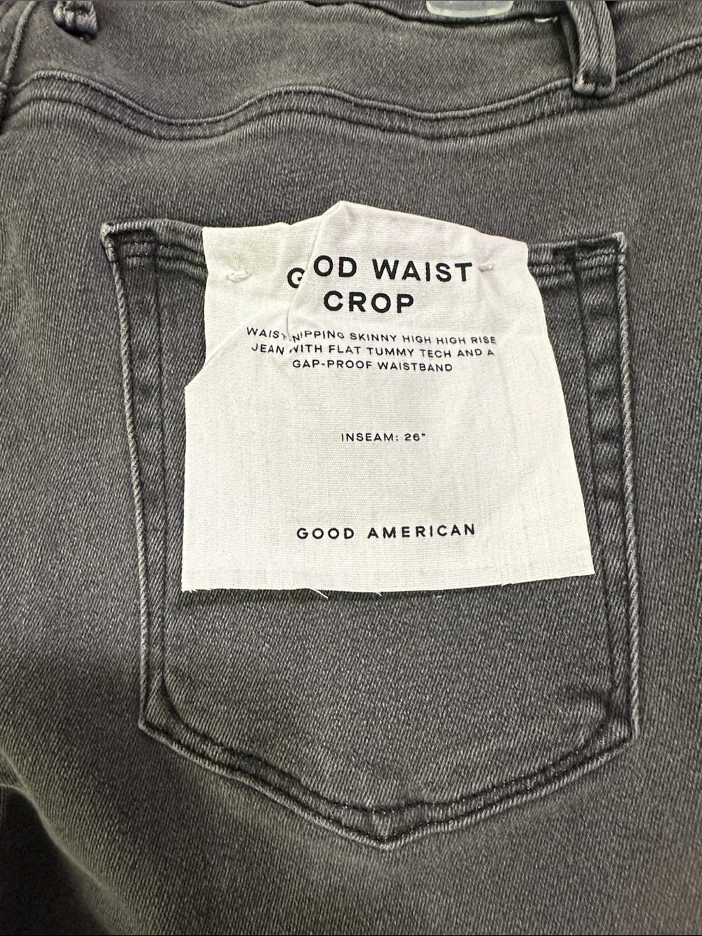 Good American Black Good Waist Cropped High-Rise Skinny Jeans
